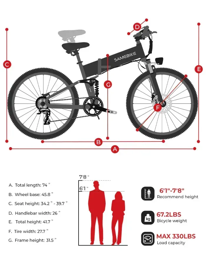 Samebike LO26 Plus Fat Bike Pieghevole Elettrica image 2