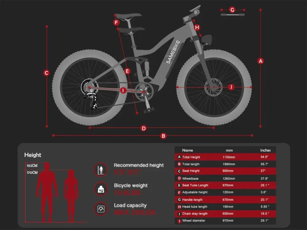 Samebike RS-A08-II E-Bike Fat Bike da Montagna image 2