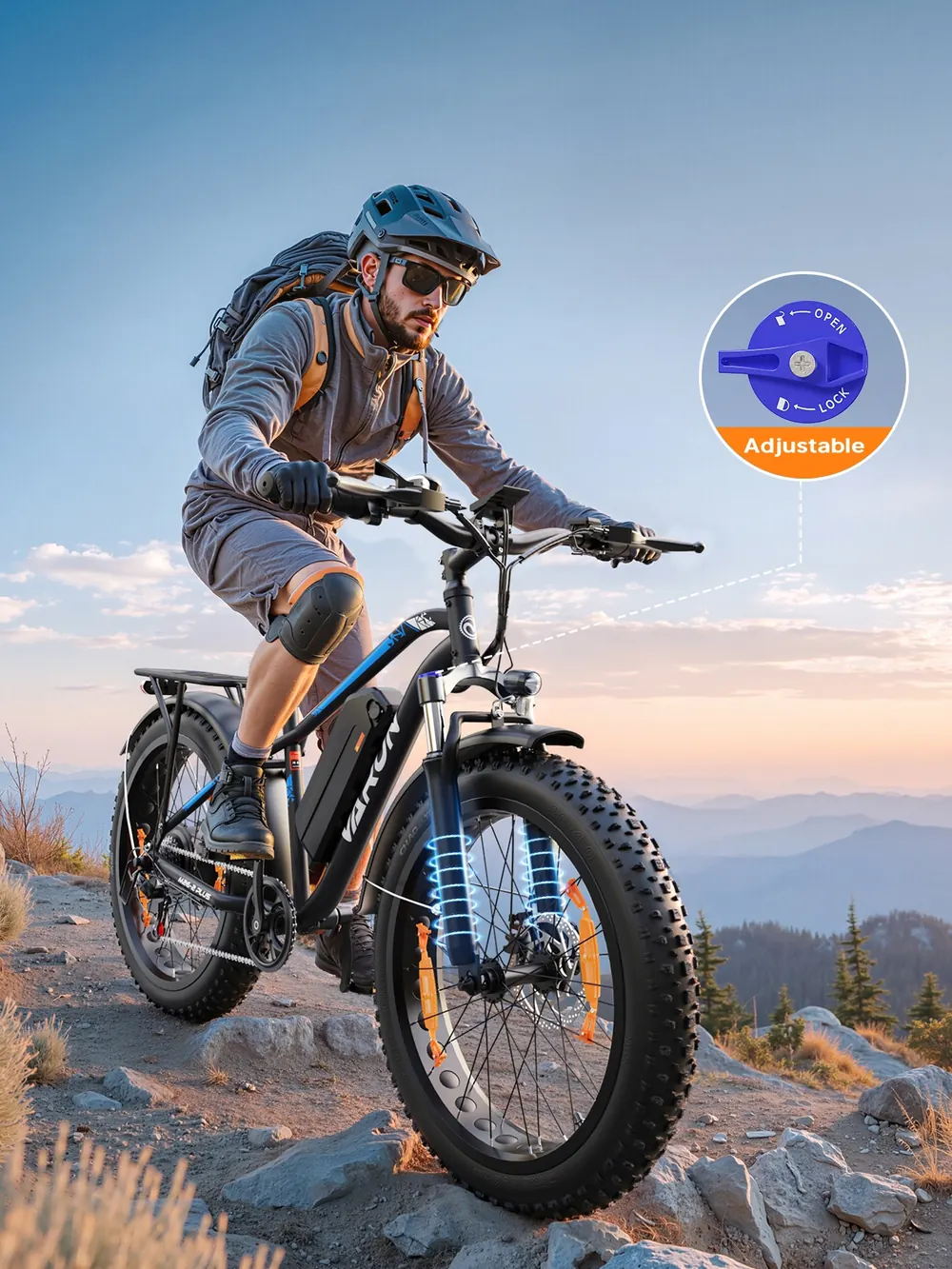 Marca Varun, bici elettrica da montagna M26-2 PLUS con ruote grasse 26x4