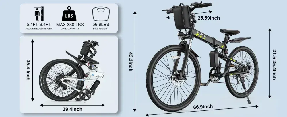 Varun M26-4 Bici Elettrica Mountain Bike Pieghevole image 2