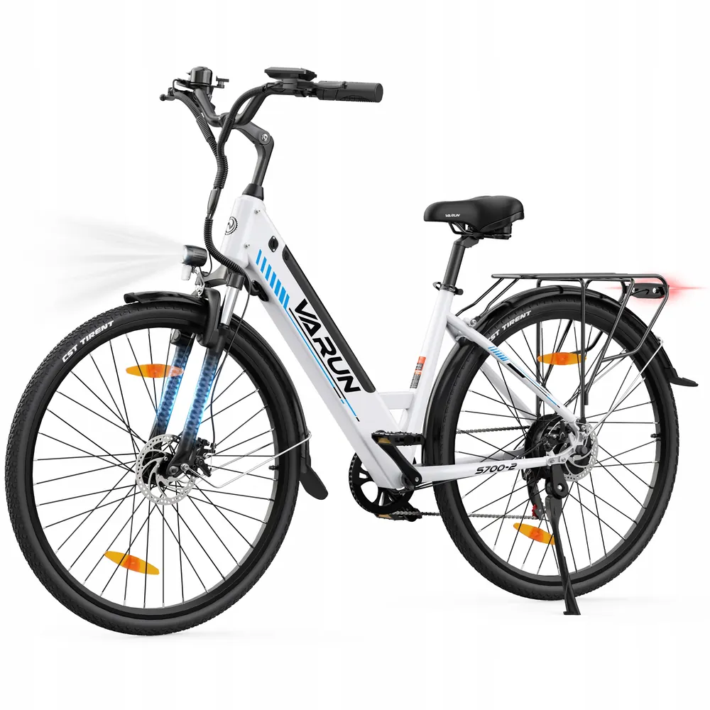 Rower elektryczny damski VARUN S700-2 miejski 250W 48V 25km/h, pełny widok z boku