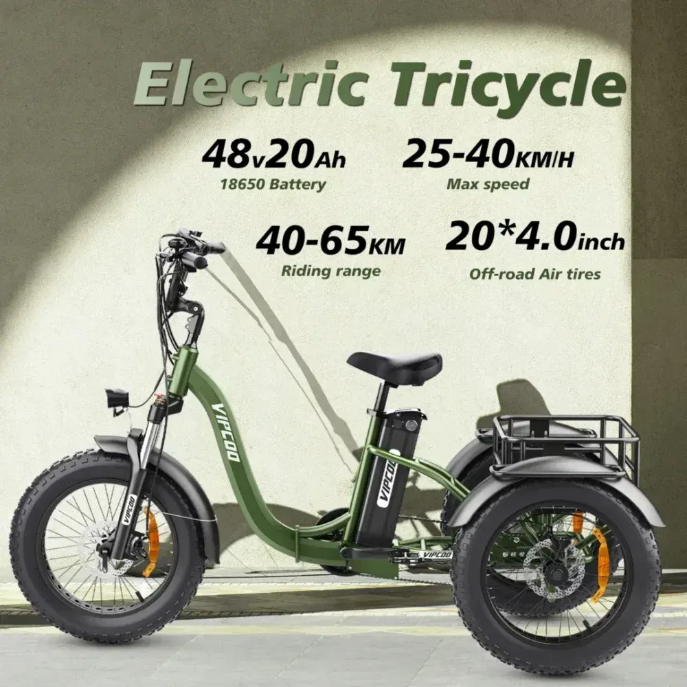 Vipcoo ET1 Triciclo Elettrico Pieghevole da Cargo image 2