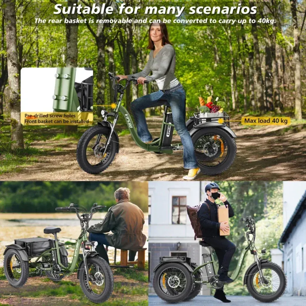 Vipcoo ET1 Triciclo Elettrico Pieghevole da Cargo image 9