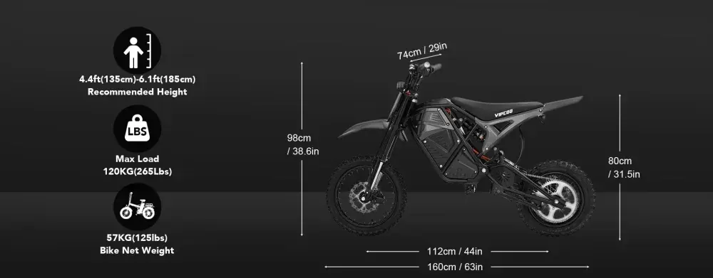 Vipcoo H3 Moto Elettrica da Cross image 2
