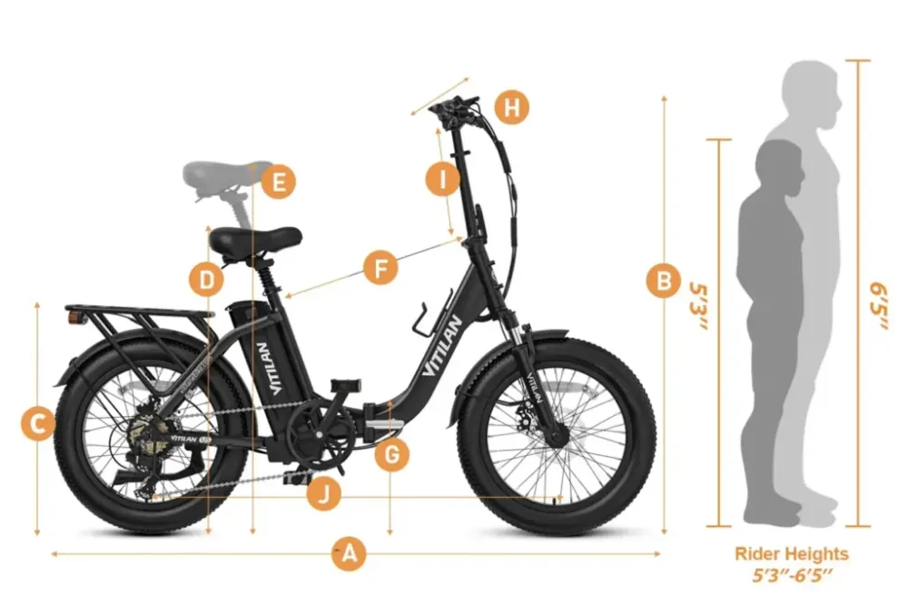 Vitilan U3 Bici Elettrica Pieghevole Fat Bike image 2