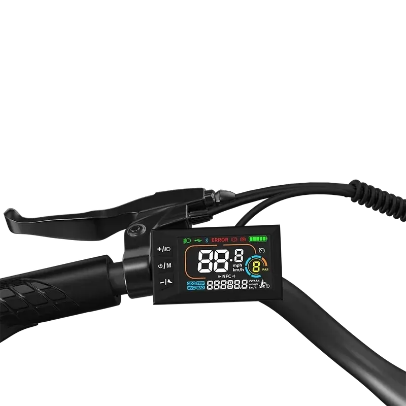 Display LCD e manopola sinistra della PIXAR C1 con il pad di controllo dell'assistenza